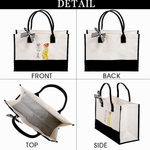 Personalised 3D-Style Art Pregnant Mum Character Birth Flower Tote Bag Portable Makeup Bag with Name Baby Shower Gift for Expecting Mothers