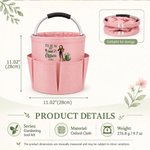 Personalized Birth Flower Cartoon Character Gardening Bag with Text and Name Retirement Birthday Gift for Gardening Lovers