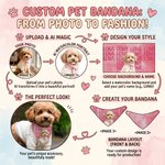 Bandana souple multicolore pour animal de compagnie, personnalisé avec une photo aquarellée et son nom – Cadeau d'anniversaire ou pour une fête, destiné aux propriétaires et aux amoureux des animaux