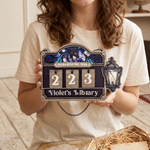 Livres personnalisés style vitrail « Lu cette année » : suivi de lecture avec compteur de pages lues, décoration d'étagère, cadeau d'anniversaire ou de Noël pour les passionnés de lecture