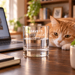 Personlig «Leave It It’s For The Cat»-whiskyglass på 10 oz med inngravert navn – bursdagsgave til katte- og whiskyelskere