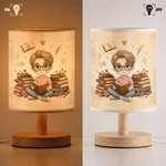 Lámpara de mesa con foto personalizada de un personaje de dibujos animados clásicos, ideal como regalo de cumpleaños o decoración para el hogar para los amantes de los libros y sus familias