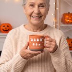 Personalised Multicolour 1-10 Cute Halloween Ghosts 12 oz Ceramic Mug with Name Daily Use Holiday Decor Halloween Gift for Family Halloween Lovers