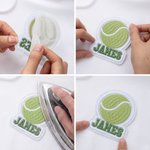 Personalized Multicolor Embroidery Football Softball Soccer Name Patch Clothing Decoration Team Game Day Gift for Athletes Sports Lovers