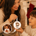 Personalised 3D-Style Artwork Cartoon Kid Photo Heart Circle Ornament with Name Home Decor Christmas Party Gift for Kids Friends