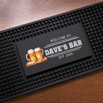 Personalized Retro Drink Welcome Great Times Non-Slip Bar Mat Drink Coaster with Name Year and Text Home Bar Decor Birthday Gift for Bar Owner Father