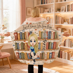 Couverture à capuche personnalisée avec personnage de bande dessinée, motif « fleur de naissance », nom et texte – Cadeau d'anniversaire pour bibliothécaires et passionnés de lecture