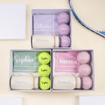 Personalised 3 Tennis Balls Sports Towel Tumbler Gift Set with Name Birthday Party Favors Match Day Club Gift for Tennis Lovers