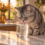 Personlig «Leave It It’s For The Cat»-whiskyglass på 10 oz med inngravert navn – bursdagsgave til katte- og whiskyelskere