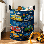 Personalised Cartoon Mermaid Car Dinosaur Pattern Laundry Basket with Name Children's Room Use Birthday Gift for Kids