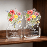 Personalised Love You Forever Flower Acrylic Plaque with Name Home Decor Anniversary Thanksgiving Day Gift for Mum Woman Wife
