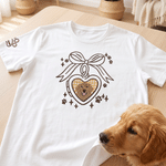 Personalized Multicolour Embroidered Cat Dog Photo Patch Heart Bow T-Shirt Sweatshirt Hoodie with Name Birthday Party Gift for Pet Lovers