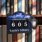 Livres personnalisés style vitrail « Lu cette année » : suivi de lecture avec compteur de pages lues, décoration d'étagère, cadeau d'anniversaire ou de Noël pour les passionnés de lecture