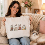 Personalized Cartoon Pet Knitting Design Large Capacity Corduroy Tote Bag Travel Essential Christmas Gift for Family Friends