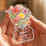 Personalised Love You Forever Flower Acrylic Plaque with Name Home Decor Anniversary Thanksgiving Day Gift for Mum Woman Wife