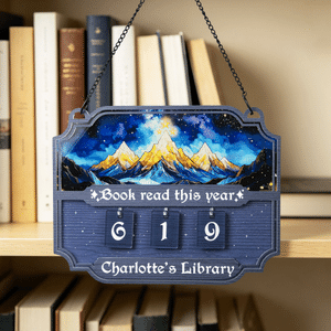 Personalised Stained Glass Style Books Read This Year Read Tracker with Text Reading Counter Shelf Decor Birthday Christmas Gift for Bookworms Readers