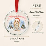 Personalised Watercolor String Lights Cartoon Photo Heart Round Christmas Ornament with Name Christmas Gift for Family Friends Pet Owners