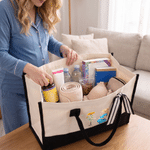 Personalised 3D-Style Art Pregnant Mum Character Birth Flower Tote Bag Portable Makeup Bag with Name Baby Shower Gift for Expecting Mothers