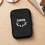 Personalised Monogram Cable Storage Case with Name and Letter Travel Tech Accessory Birthday Gift for Traveller Businessman