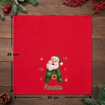 Servilleta de algodón 100% personalizada con inicial y diseño de Papá Noel con nombre reunión familiar regalo de Navidad para familiares y amigos