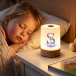 Personlig, søt nattlampe med tegneseriedyr og initialer, dimbar, med berøringsfjernkontroll og navn – barneromsdekorasjon, bursdags- og baby shower-gave til barn