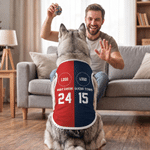 Personalized Team Logo Photo Soft 100% Cotton Dog Vest with Name and Number Game Day Pet Party Birthday Gift for Pet Owners Lovers