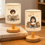 Lámpara de mesa con foto personalizada de un personaje de dibujos animados clásicos, ideal como regalo de cumpleaños o decoración para el hogar para los amantes de los libros y sus familias