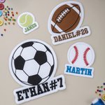 Personalized Multicolor Embroidery Football Softball Soccer Name Patch Clothing Decoration Team Game Day Gift for Athletes Sports Lovers