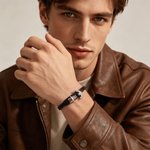 Personalized Anchor Unique PU Leather Bracelet with Name Daily Wear Birthday Gift for Man Husband