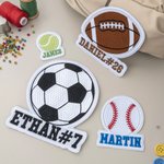 Personalized Multicolor Embroidery Football Softball Soccer Name Patch Clothing Decoration Team Game Day Gift for Athletes Sports Lovers