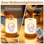 Personalisiertes Babytieren Nachtlicht mit Initiale & Namen | Kabellos & Dimmbar | Kinderzimmer Deko | Tauf- & Geburtstagsgeschenk für Kinder & Babys