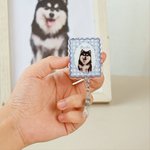 Carrete para tarjetas de identificación personalizado con foto de mascota en acuarela de estilo vintage y nombre: regalo para el Día de la Enfermería, de uso diario, para profesionales sanitarios y am 5