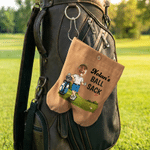 Personalized Funny Cartoon Golf Player Photo Golf Ball Bag Sack with Name and 2 Golf Balls Golf Field Accessories Birthday Gift for Golfer Golf Player