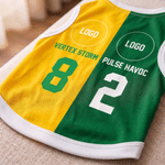 Personalized Team Logo Photo Soft 100% Cotton Dog Vest with Name and Number Game Day Pet Party Birthday Gift for Pet Owners Lovers