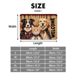 Personalized Halloween Vampire 1-3 Pet Photos Welcome Doormat Home Decor Halloween Party Gift for Pet Owners Lovers