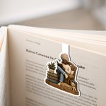 Personalized 3D-Effect Artwork Bookworm Boy Magnetic Bookmark Clip with Name Birthday Back to School Christmas Gift for Book Lover Bookworm