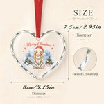 Personalised Watercolor String Lights Cartoon Photo Heart Round Christmas Ornament with Name Christmas Gift for Family Friends Pet Owners