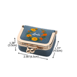 Personalised Birth Flower Portable PU Leather Mini Jewellery Case with Kiss Lock and Name Birthday Gift for Family Best Friend
