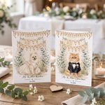 Personalized Congratulations to My Pawrents Watercolor Pet Photo Wedding Greeting Card with Text and Year Wedding Party Gift for Newlyweds Pet Owners