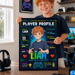 Individuell gestaltete Leinwanddrucke mit Cartoon-Figuren als Spielerprofile und Namen – Wohnaccessoires, Versand aus den USA – Geschenk für Spieleabende und Geburtstage für Kinder und Gamer