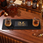 Personalized Retro Drink Welcome Great Times Non-Slip Bar Mat Drink Coaster with Name Year and Text Home Bar Decor Birthday Gift for Bar Owner Father