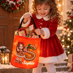 Personalized 3D-Effect Artwork Cartoon Character Photo Waterproof LED Light Bucket Bag with Christmas Initial and Name Christmas Gift for Kids