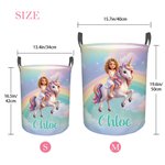 Personalized Fantasy Unicorn Cartoon Character Photo Large Capacity Storage Laundry Basket with Name Room Decor Birthday Gift for Kids Kids