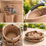 Personalized Birth Flower Cartoon Character Gardening Bag with Text and Name Retirement Birthday Gift for Gardening Lovers