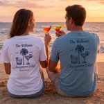 Personalised Honeymoon Club Cruise Ship T-shirt  with Name and Year Newlywed Wedding Anniversary Gift for Bride Newlywed Couple