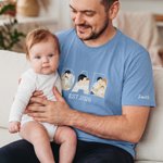 Personalized Sketch Style Faceless Portrait Dad T-shirt Sweatshirt Hoodie with Embroidered Name and Year Father's Day Birthday Gift for Dad Grandpa