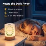 Personalized Birth Flower Wreath Dimmable Touch LED Night Light with Name and Remote Control Home Decor Birthday Gift for Woman Mom