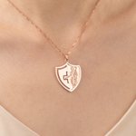 Personalized Cross Medical Alert Protective Shield Asclepius Sterling Silver Necklace with Engraved Emergency Information Birthday Gift for Men Women