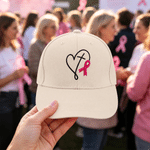 Personalized Pink Ribbon Faith Embroidered 100% Cotton Baseball Cap with Name Breast Cancer Awareness Gift for Survivor Caregiver
