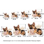 Personalisiertes Kuschelkissen mit schlafendem Haustier Foto und Engelsflügeln | Zierkissen | mit Namen und Jahr | Andenken Geschenk für Tierbesitzer